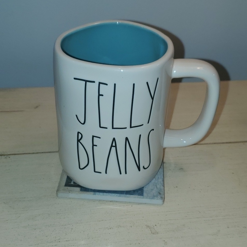 RAE DUNN JELLY BEANS TEAL SPRING EASTER FARMHOUSE MUG